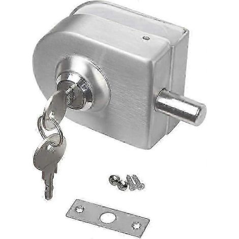 Serrure de porte en verre en acier inoxydable, sans perçage, antivol, pour portes en verre de 10 à 12 mm, ouverture/fermeture facile. Convient pour la maison, l'hôtel, le bureau et la salle de bain.-A (1/4)