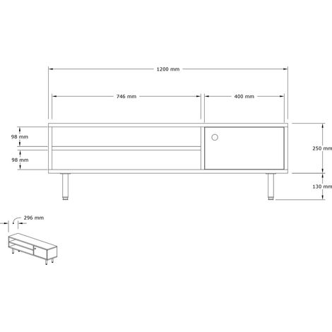 Mueble TV, mesa TV, mueble bajo. Unit Sapphire Roble (1/5)