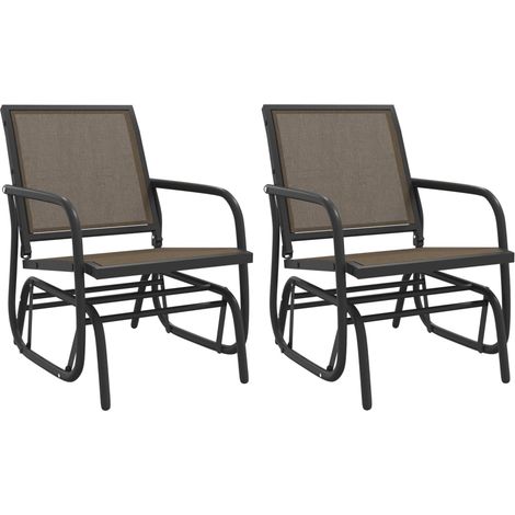 Chaises oscillantes de jardin lot de 2 marron 61x76x87 cm vidaXL (1/5)