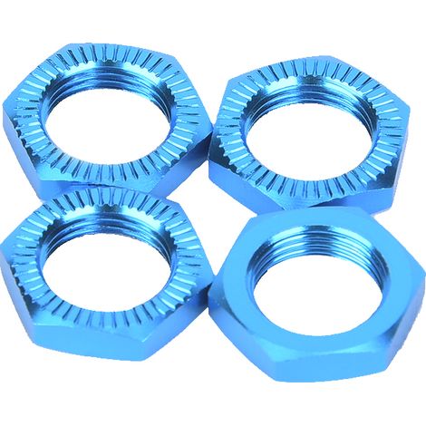 Écrous de roue M12 en alliage d'aluminium, clé de 17mm pour voiture télécommandée 1/8, accessoires RC (Bleu)