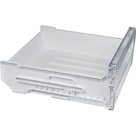 Whirlpool – Bac à légumes pour réfrigérateur – Dimensions 425x165x425mm – Pièce détachée pour congélateur – Couleur blanche et transparente
