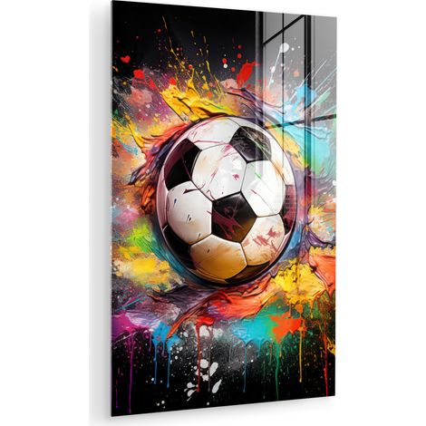 CUADRO DE METACRILATO Fútbol - Pintura - Colores - Negro - Blanco Cuadros Para Dormitorio 60x90 (1/5)
