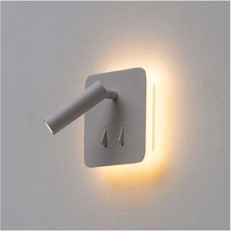 Kosilum – Applique liseuse LED blanche 13x13cm – Éclairage indirect non-éblouissant – 2 interrupteurs pour sources lumineuses – Économie d'énergie (1/5)
