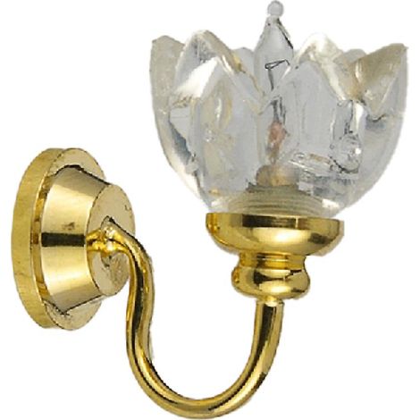 Lampe murale pour maison de poupée, abat-jour transparent en forme de fleur de lys, 12 V ( )