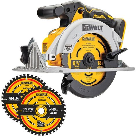 DeWalt 18v DCS565N XR Brushless Compact 165mm Circular Saw Bare Tool + 2x Blades (1/5)