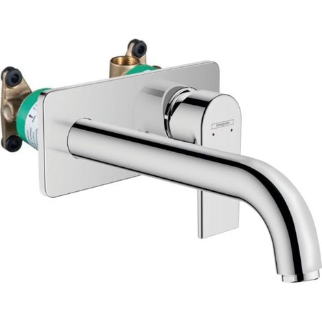 HANSGROHE Mezclador de lavabo de pared, Shape barniz cromo + Cuerpo empotrado