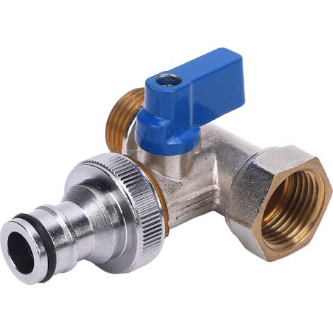 Raccord en T à bille quart de tour, obturateur d'angle en laiton, filetage femelle et mâle G1/2 DN15, interface NPT 3/8 pouce 15 mm