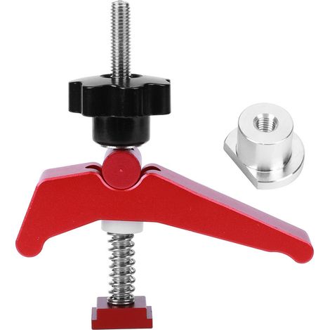 Étau de menuiserie à serrage rapide en alliage d'aluminium, limiteur de position pour rainure de fixation, outil de maintien ajustable. (1/5)
