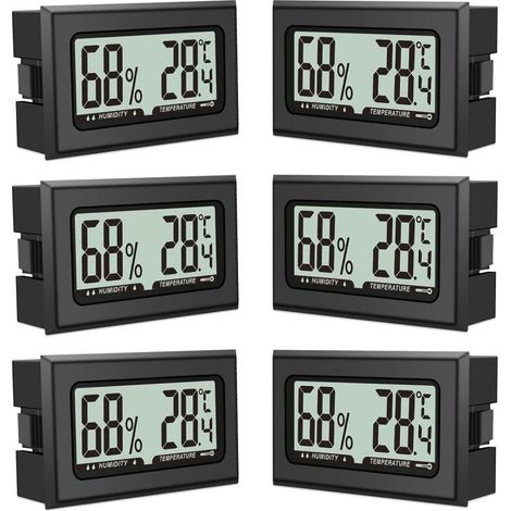 ensemble de 6 mini thermomètres et hygromètres numériques pour intérieur et réfrigérateur. Moniteur (1/5)