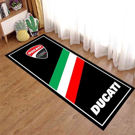 Tapis long en velours cristal, tapis décoratif pour moto, résistant aux taches, à l'usure et facile à nettoyer, tapis de chevet - 60 x 200 cm [Dos en velours cristal à pois]