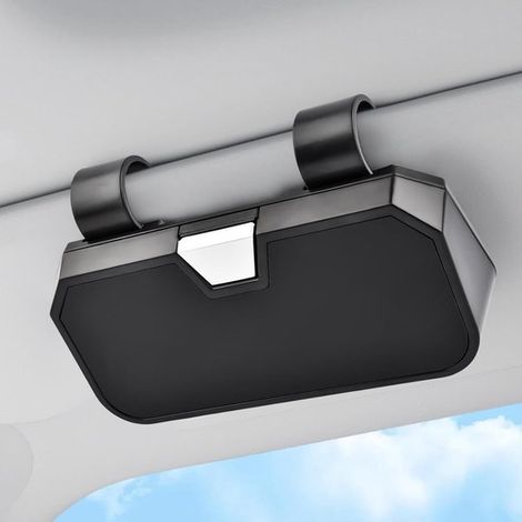 Portaocchiali da sole per aletta parasole auto - Custodia e scatola portaoggetti per occhiali da sole per auto - Accessorio per aletta parasole - Adatto per camion e berline (1/4)