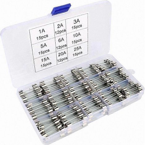 Compatible avec les blocs de fusibles en verre de 126 pièces, fusibles automobiles à fusion rapide 6x30mm (1A-25A). (1/4)