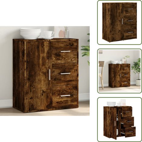 Sideboard Räuchereiche 60x31x70 cm Holzwerkstoff - Sideboard - Wohnwand - Regal - TV-Schrank - Holzmöbel (1/5)