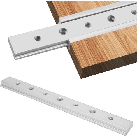 Pièces de modification DIY pour scies à table et scies circulaires avec rainures perforées, glissières en alliage d'aluminium de 200 mm, argent. (1/5)