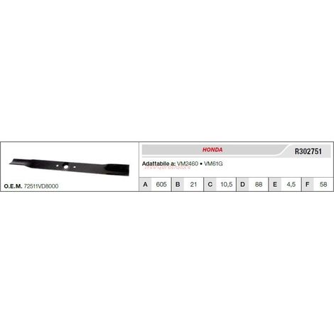 Lama HONDA trattorino tagliaerba rasaerba tosaerba VM2460 VM61G R302751
