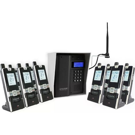 Interphone 600m autonome sans-fil - UltraCOM3 visière argentée + 9 combinés + antenne : "contourner obstacle / pilier" (1/5)