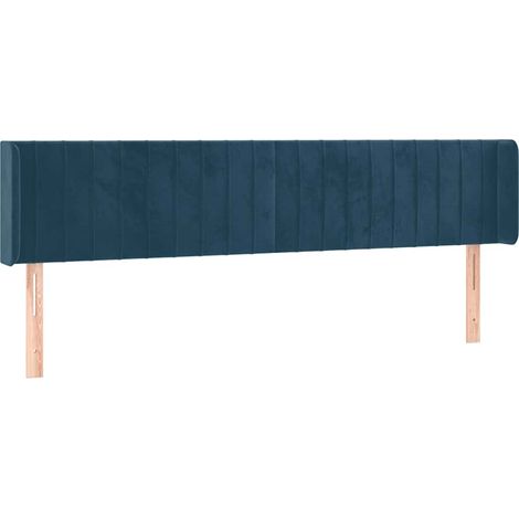 Maison Exclusive - Testiera ad Orecchio Blu Scuro 163x16x78/88 cm in Velluto