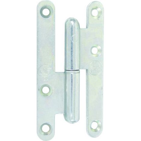 Paumelle gauche bois LOUTRE SEDAN 80x40 mm bouts ronds zingué JARDINIER MASSARD J530050