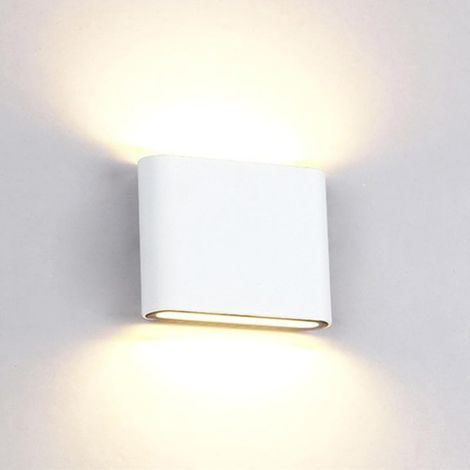 Acrylique moderne Lampe murale moderne blanc murale LED Up Down intérieur en aluminium Blanc chaud Sconce pour extérieur jardin salon chambre à coucher Couloir Pathway escalier, Warmweiß-6w-12cm, (1/5)