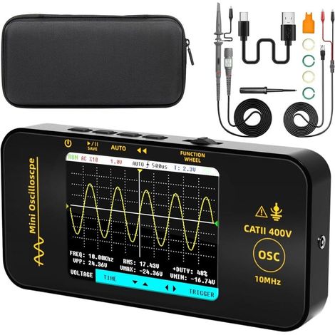 Oscilloscope portable OT3 – écran TFT 3,2", 10 MHz, 48 MSa/s, mode auto/analogique/simple (1/5)