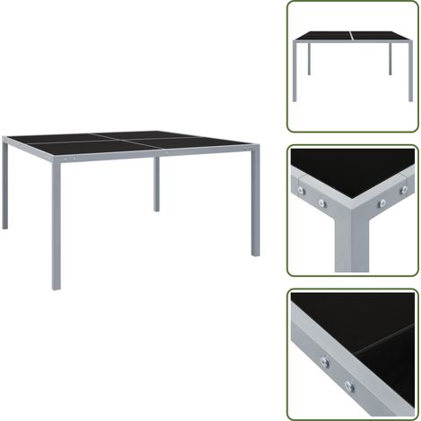 Tavolo in vetro - vidaXL Tavolo da Giardino 130x130x72 cm Grigio in Acciaio e Vetro - Tavolo da patio