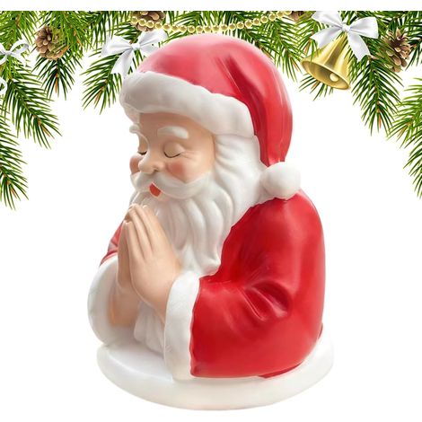 Veilleuse Père Noël Vacances d'hiver chaudes – Veilleuse Père Noël priant – pour cheminée, cuisine, chambre à coucher, dortoir, appartement (1/5)