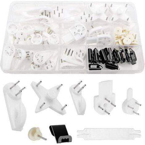 72 Pieces No Trace Hard Wall Hook, Frame Hook, Drywall Hanging Hook, for Hanging Picture Frames, Clocks (1/5)