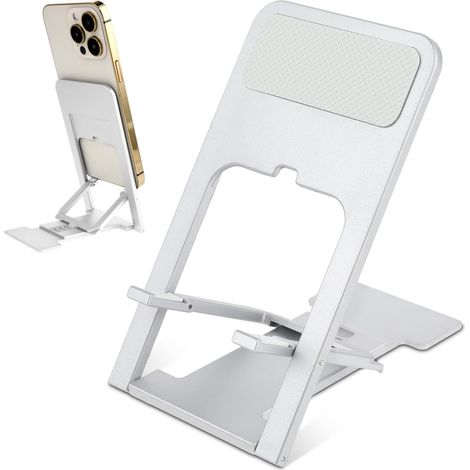 Support Pliable Pour Téléphone Portable À 4 Angles, Support Réglable Pour Téléphone Portable Support De Bureau Accessoires De Bureau Support De Voyage Fin Pour Téléphone Portable (Blanc)