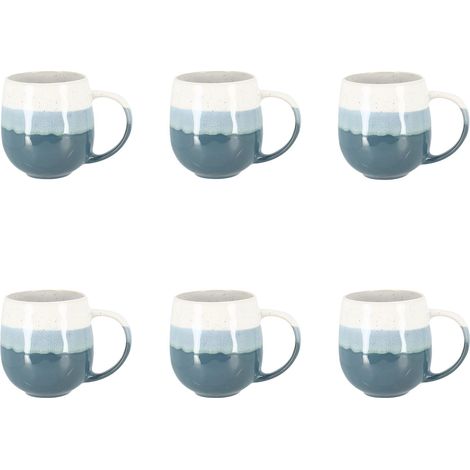 Lot de 6 mugs en grès 44cl, RIGA