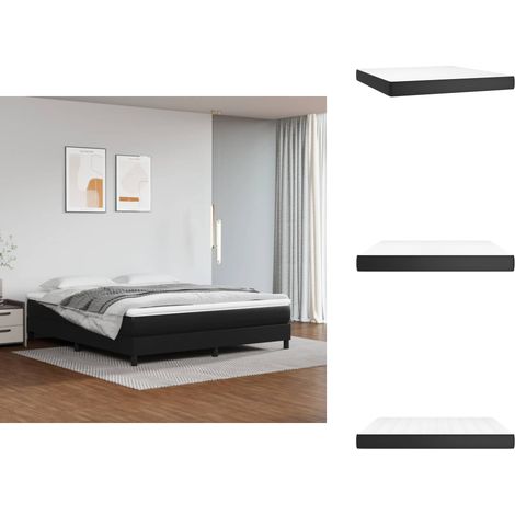 Matelas de lit à ressorts ensachés Noir 180x200x20cm Similicuir - Matelas - Matelas À Ressorts Ensachés - Matelas Similicuir - Literie - Chambre À Coucher (1/5)