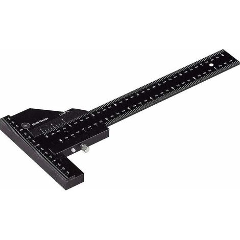 Règle de charpentier Règle de marquage multifonctionnelle pour le travail du bois Règle en forme de T en aluminium Jauge de marquage 0-280 mm Outil de mesure 0,02 mm Mesure précise Noir One Piece Lila (1/5)