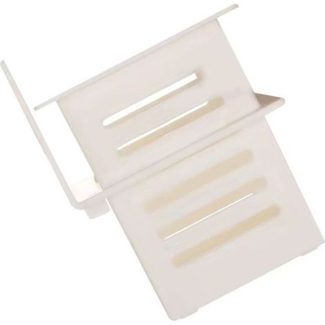 KEENSO Étagère de drainage en plastique adhésif imperméable pour salle de bain et cuisine, panier de rangement pour couverts, blanc