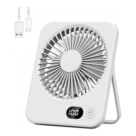 Ventilatore USB portatile e silenzioso, mini, 5 velocità, ideale per ufficio, tavolo, cucina e camera da letto - Ricaricabile Fly (1/5)