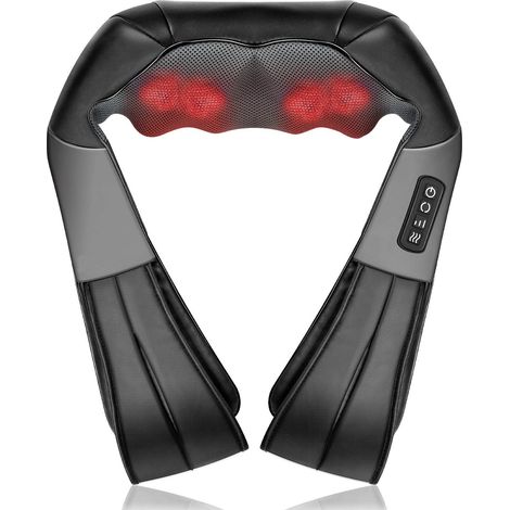 Massage du cou et du dos Shiatsu, avec chaleur apaisante et oreiller de massage 3D en tissu électrique profond, peut soulager les douleurs musculaires des épaules et du corps (1/5)