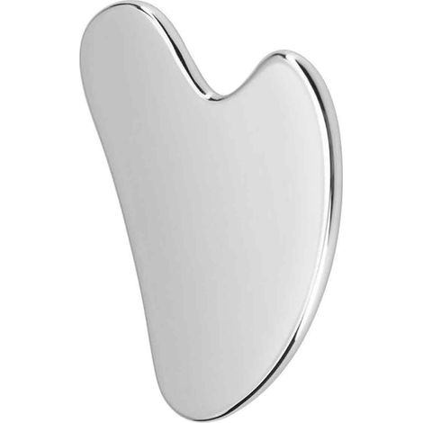 Outil de massage GuaSha en acier inoxydable en forme de cœur, planche GuaSha en acier inoxydable pour le visage et le corps