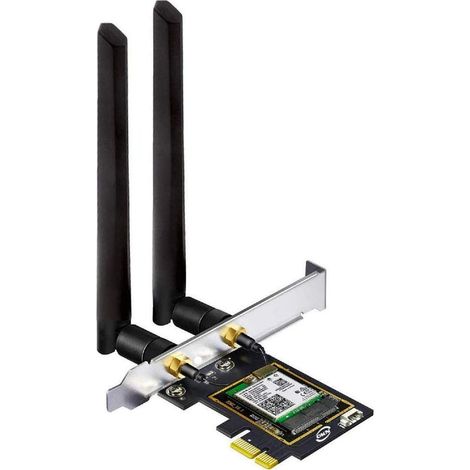 Carte Wifi 6 PCIe - Adaptateur Sans Fil Double Bande 802 11ax - Bluetooth 5 1 - 2 4 Gbps - Antennes 5 Dbi - Pour PC Desktop Windows 10 11 64 Bits - 1 Unite (1/5)