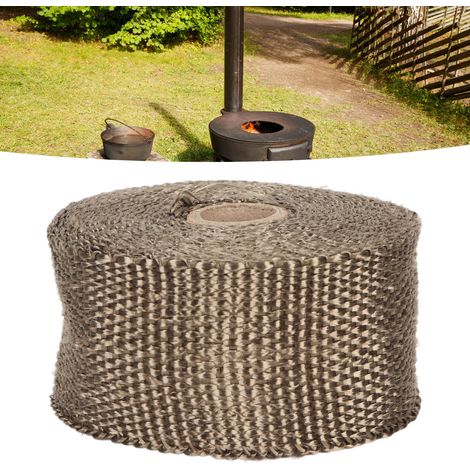 Feuerbeständige Isolierhülle für Rohre und Leitungen, inklusive 2 verstellbarer Klemmen (65–90 mm), aus robustem Fiberglas (1650 °C), Abmessungen 500 x 5 cm (1/5)
