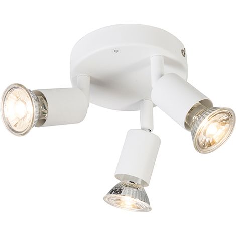 Modern Spot White Tiltable Round 3-Light - Jeany