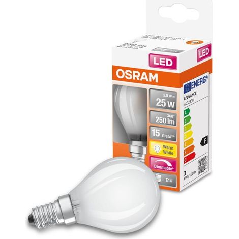 OSRAM HOMELIGHTING 4058075436961 LED EEK F (A - G) E14 Glühlampenform 2.8 W = 25 W Warmweiß (Ø x L) (1/3)