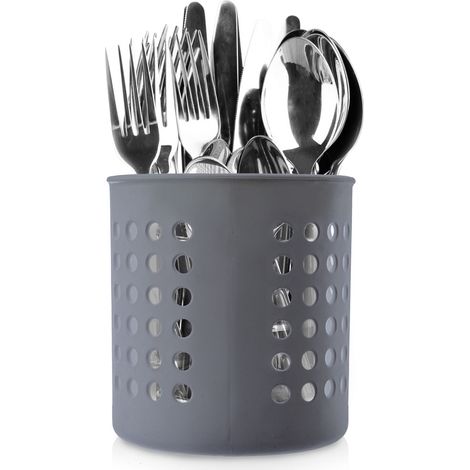 Cestino per posate e portautensili da cucina in grigio scuro