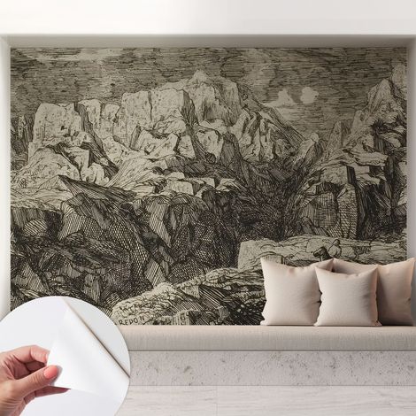 Papier peint adhésif décoratif pour salon chambre et cuisine Facile à poser avec colle Paysage montagneux 208x146 cm (1/5)