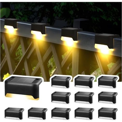 Lumières LED solaires imperméables pour l'extérieur - escaliers, marches, allée, cour, clôture, pont, gouttière, décoration (blanc chaud) - (1/5)