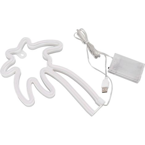 Lampe néon LED arbre de cocotier, décoration murale, veilleuse USB avec interrupteur pour chambre (1/5)
