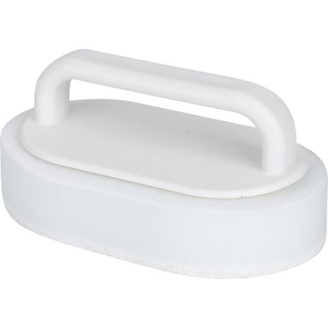 Brosse Éponge de Nettoyage - Blanche PP/Polyuréthane 15x9cm Ergonomique Douche Carrelage Cuisine (1/5)
