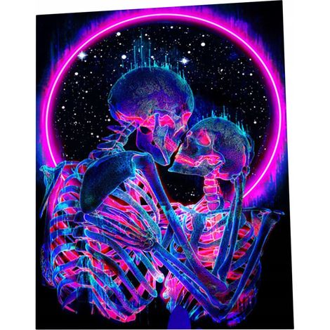 DECORACI脫N DE PARED UV PINTURA FLUORESCENTE TAPIZ REFLECTANTE 150x150cm Amor