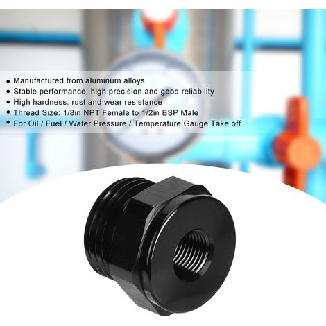 Öldruckmanometer-Adapter-Reduzierstück, 1/8 Zoll NPT-Innengewinde auf 1/2 Zoll BSP-Außengewinde (1/5)