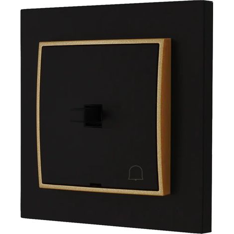 Interruptor de timbre estilo EE. UU. Karlik mini color negro mate/dorado (1/3)