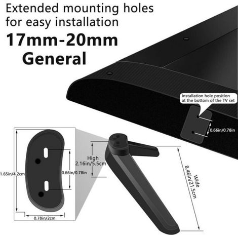 - Support de base TV, pieds TV, pieds de support TV pour Roku/Hisense/TCL 27" 28" 29" 30" 32" 37" 40" 55" Smart TV (1/4)