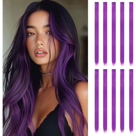 10 pezzi - Extension per capelli Premium - 55 cm - Extension per capelli - Extension - Parrucca - Extension con clip - Capelli sintetici resistenti al calore - Capelli (1/5)