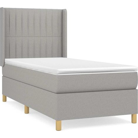 Maison Exclusive - Boxspringbett mit Matratze Hellgrau 90x200 cm (1/5)
